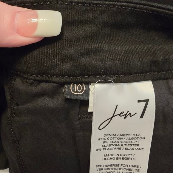 Jen 7 by 7 For All Mankind Jeans Size 10 Black Petite Slim Straight Raw Hem Goth - Picture 6 of 16